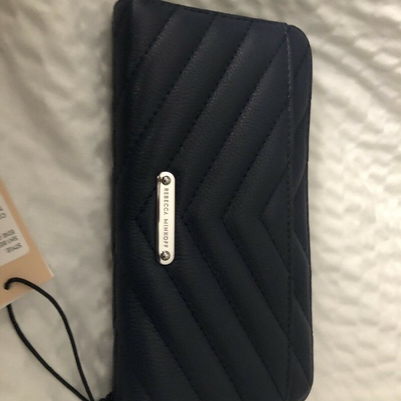 Rebecca Minkoff Edie Quilted Leather Wallet Blue - Picture 7 of 8